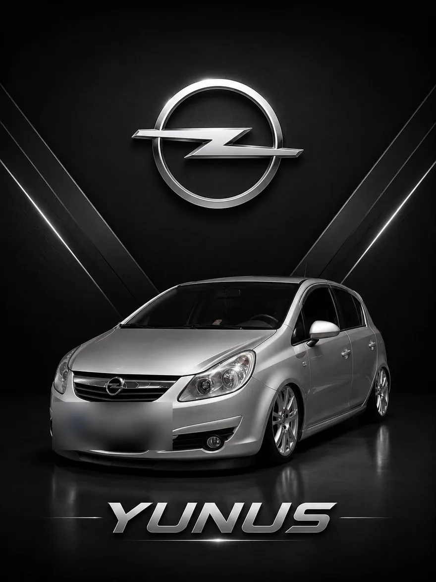 Müşterinin kendi Opel Corsa'sı ve ismiyle üretilmiş kişiye özel paspas tasarımı